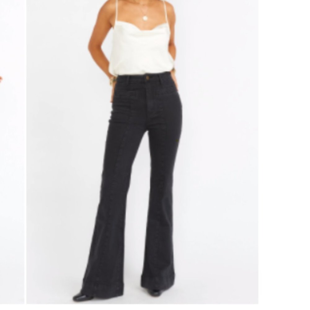 Farrah front seam High-rise Flares